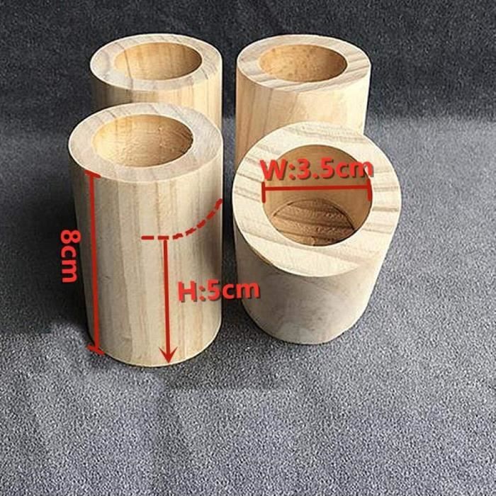 Support En Bois Rond - Rehausseur Décoratif Pour Salle De Bain Ou Cuisine, 25x25x5 Cm - 2