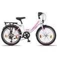 Licorne Bike Stella Premium City Bike 24,26 et 28 pouces – Vélo hollandais, Garçon [20, Blanc]-2