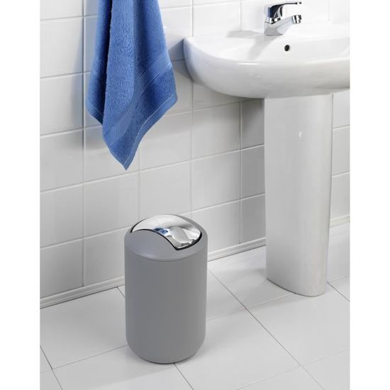 WENKO Poubelle Salle de Bain Leman 12L, Poubelle à pédale avec frein de WENKO Poubelle Salle de Bain Leman 12L, Poubelle à pédale avec frein de