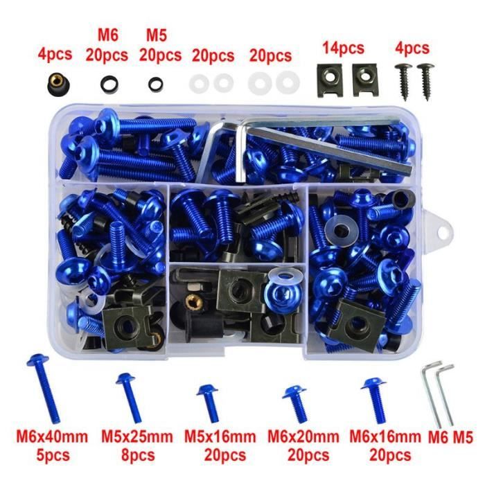 Kit De 100 Vis, Boulons Et Clips Pour Carrosserie Auto - Boulons Métalliques, Pinces U, Clips Plastique