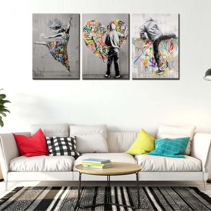 Peinture Graffiti Style Banksy Déco Salon Moderne XXL Street Art Master
