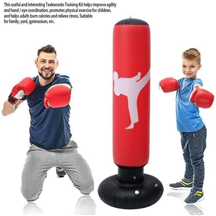 Sac de Boxe Gonflable Punching Ball 160cm Sac de Frappe sur Pied pour  Enfant Autoportant Fitness Karaté Fitness MMA (Pieds A306 - Cdiscount Sport