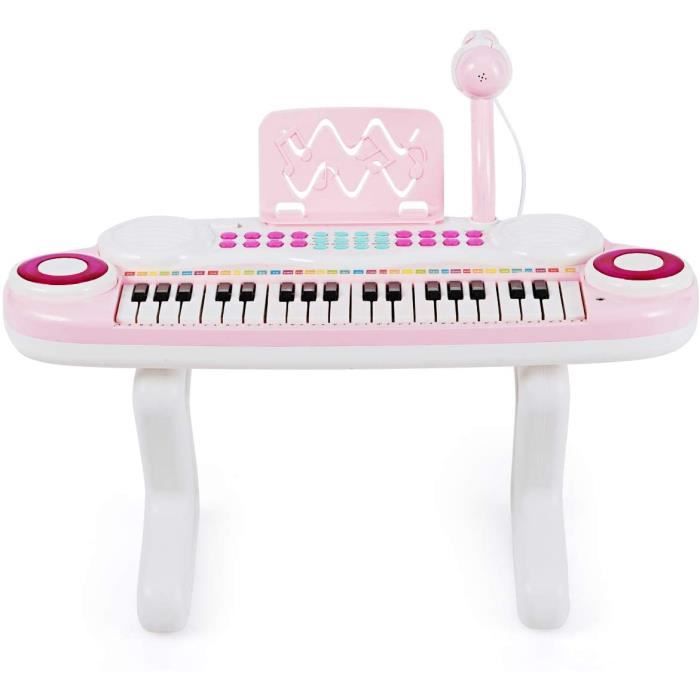 GOPLUS Clavier 30 touches pour enfants avec tabouret, Piano pour Enfants de  3 à 8 Ans avec Pupitre & Pieds en Bouleau, Blanc - Cdiscount Instruments de  musique