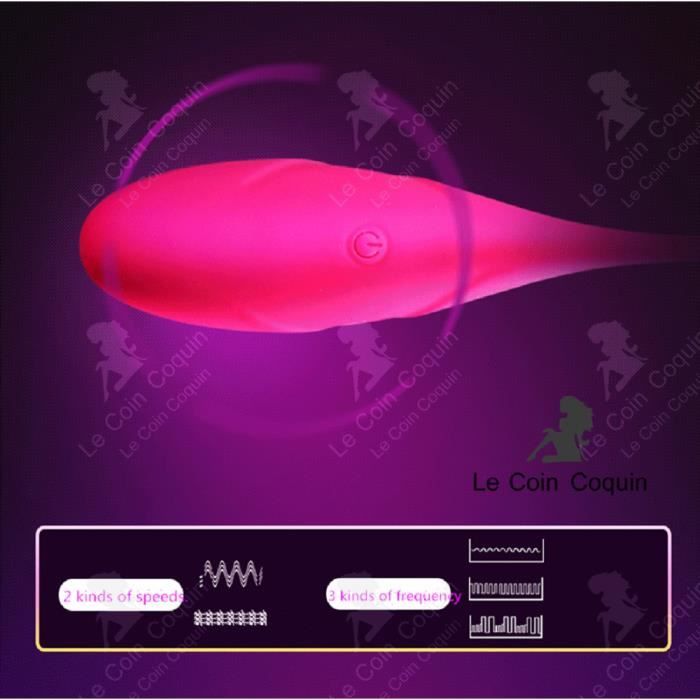 Œuf Vibrant Rechargeable Coq'in - Silicone Hypoallergénique, Télécommande, Couleur Violet