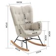 MEUBLES COSY Fauteuil à Bascule,Rocking Chair,Revêtement Tissu Beige,Style Scandinave,pour Salon,Chambre,Balcon-3