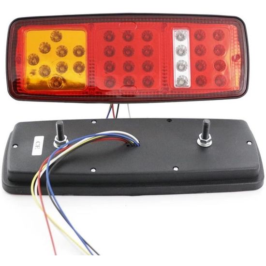 Feux Arrière LED 12V 24/7Auto - 5 Fonctions Pour Camion Remorque Camping-Car - Universels Étanches