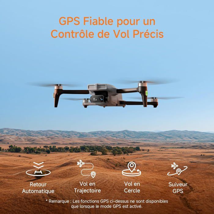 Drone 4K Avec Caméra Double WIFI – Moteur Brushless, Évitement Obstacles 360°, Flux Optique, 2 Batteries, Télécommande