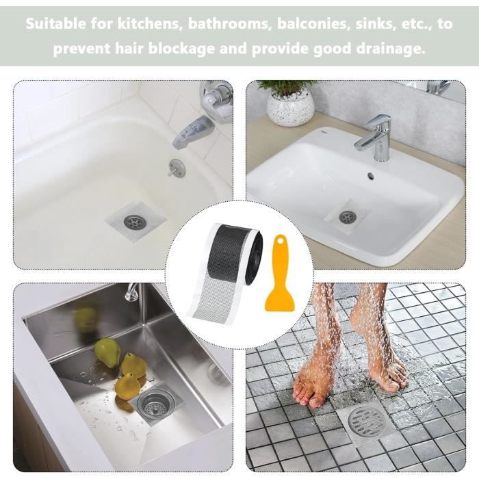 Attrape Pour Cheveux Douche 2 Pièces Filtres Autocollants Pour