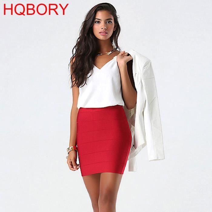 Jupe crayon rouge tricotee Type Rouge Haute qualite 2021 Blanc Cdiscount Pret a Porter