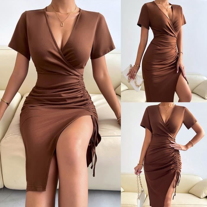 Robe femme chic Mode SEXY Col en V C r monie Cocktail Mariage
