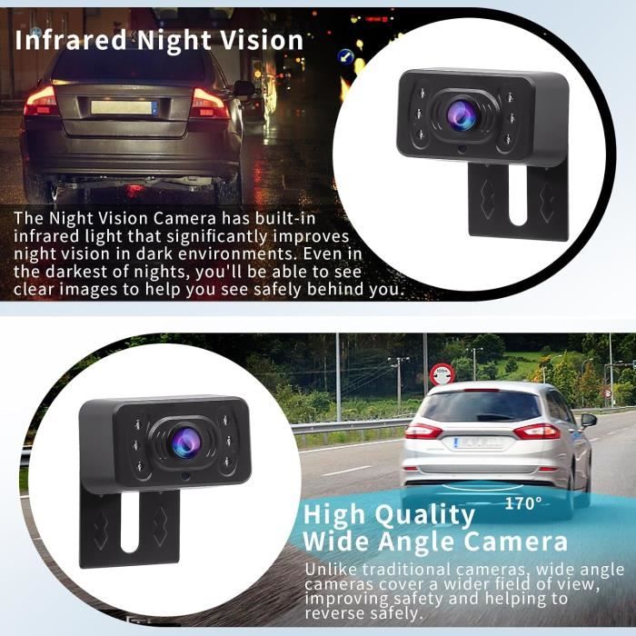 Hodozzy Kit Caméra De Recul Sans Fil 4.3'' IPS - IP69, Vision Nocturne, Pour Voiture SUV RV