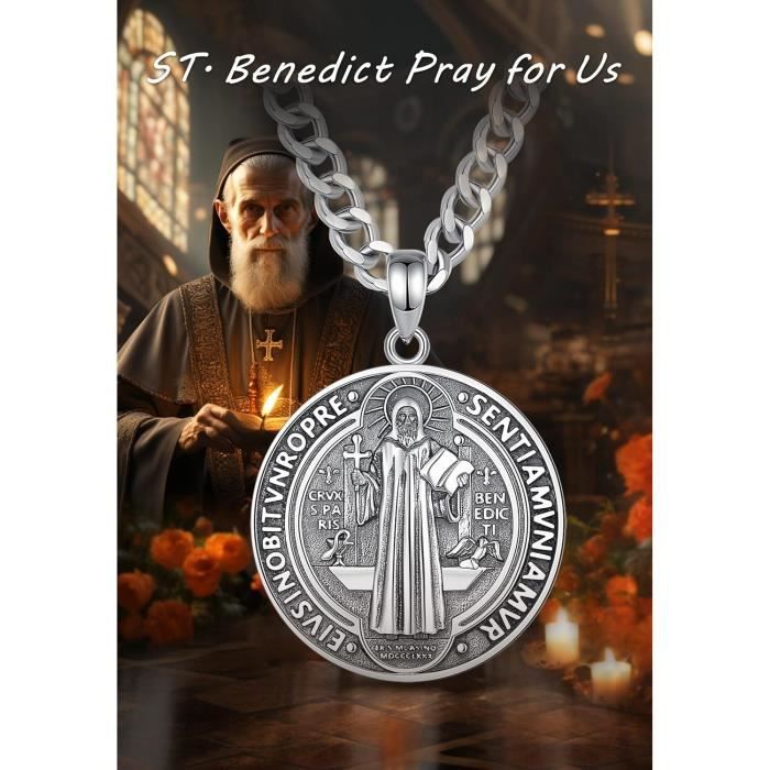 Collier Saint Michel Archange En Argent Sterling 925 - Médaille 0,51 Pouce, Chaîne 19,3 Pouces, Neuf Avec Emballage