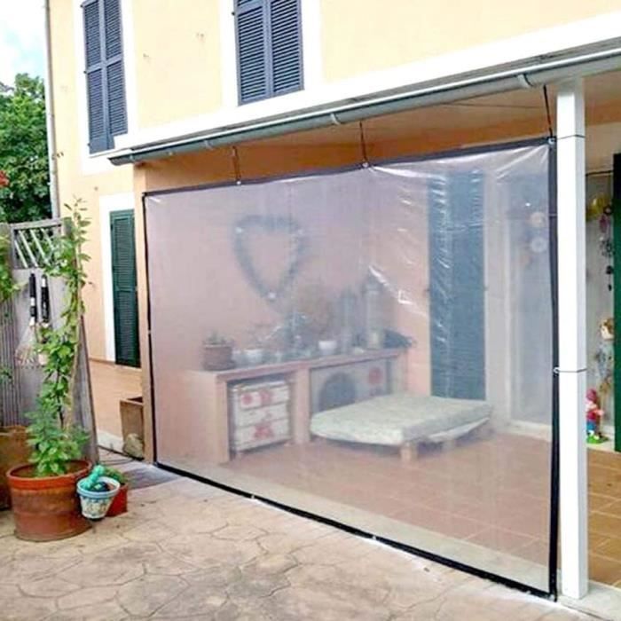 Bâche Transparente Avec Œillets 2,5x2,5m - Protection Pergola, Meubles Extérieurs - Personnalisable