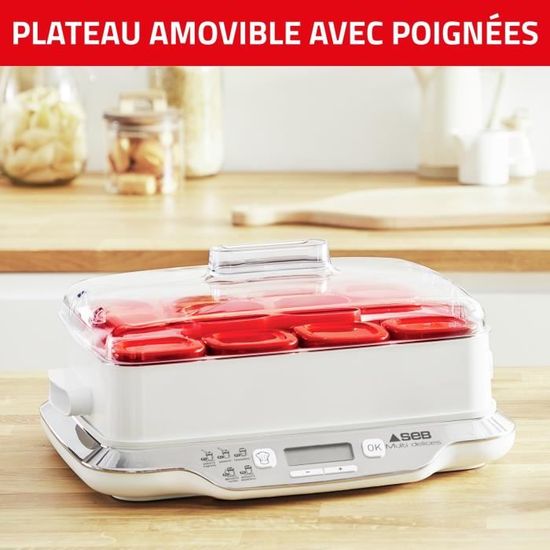 Seb YG660100 Yaourtière Multi Délices Express 6 Pots 600W Rouge et Blanc Seb YG660100 Yaourtière Multi Délices Express 6 Pots 600W Rouge et Blanc