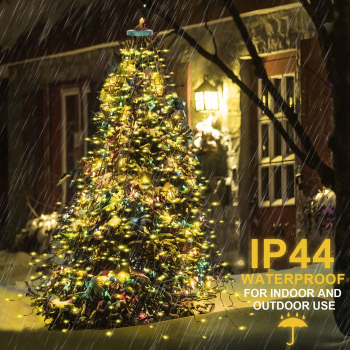 Guirlande LED Sapin De Noël 480 LEDs - 3m Avec 16 Branches, étanche IP65, Télécommande, 8 Modes, Pour Intérieur/extérieur - 7