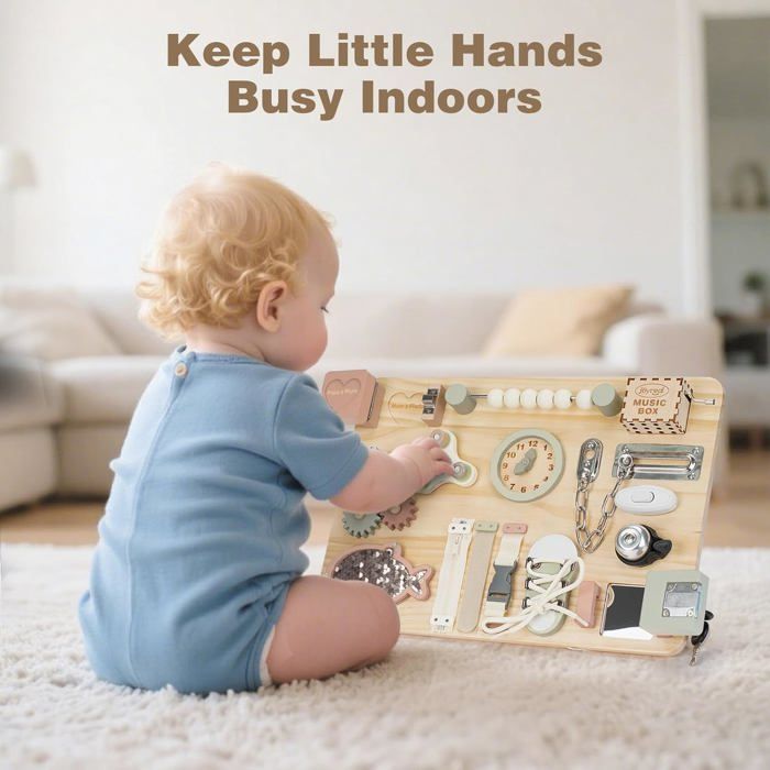 Tableau D’Activités LED Busy Board – Montessori – 8 Interrupteurs Et 12 Lumières – Motricité Fine – Cadeau Bébé 12-36 Mois – Garçon Fille