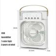 JUCAIYIN-Mini Climatiseur Portable 3 en 1 avec Ventilateur, Rafraîchisseur d'Air, Humidificateur LED Silencieux Maison Bureau-Blanc
