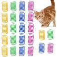 24 pièces jouet ressorts chat, jouet de chat à ressorts de couleur, spirale en plastique, jouets interactifs durables pour chat,-0