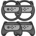 Manette de volant pour Nintendo Switch Joy Con,Accessoires de jeux de course Nintendo Joy Con Poignée pour Mario Kart Party Noir-0