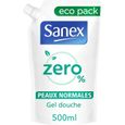 SANEX - Recharge Gel Douche Sans Savon Zéro% (0%) Peaux normales - Sans Colorants - Formule respectueuse de la peau et contrib[59]-0