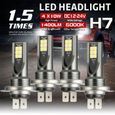 4Pcs Ampoule phare H7 LED-Kit LED pour phare de voiture-40W 1400LM 6000K blanc-0