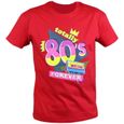 T-shirt homme manches courtes - 24306 - Totally 80's années 1980 disco - rouge-0