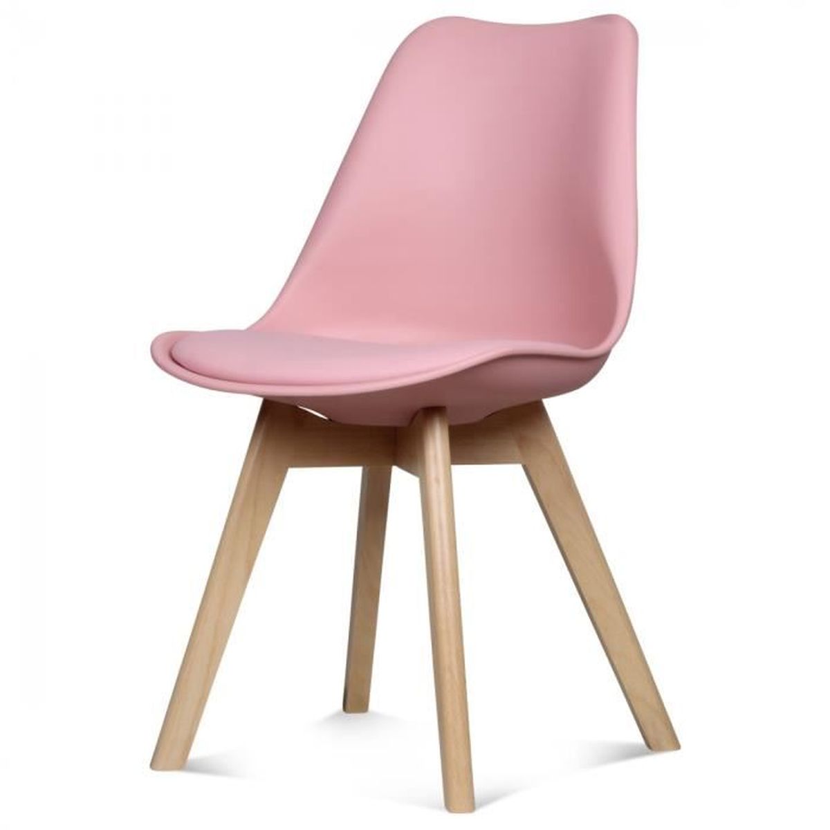 Lot 2 chaises scandinaves roses Sorbet  Cdiscount Maison