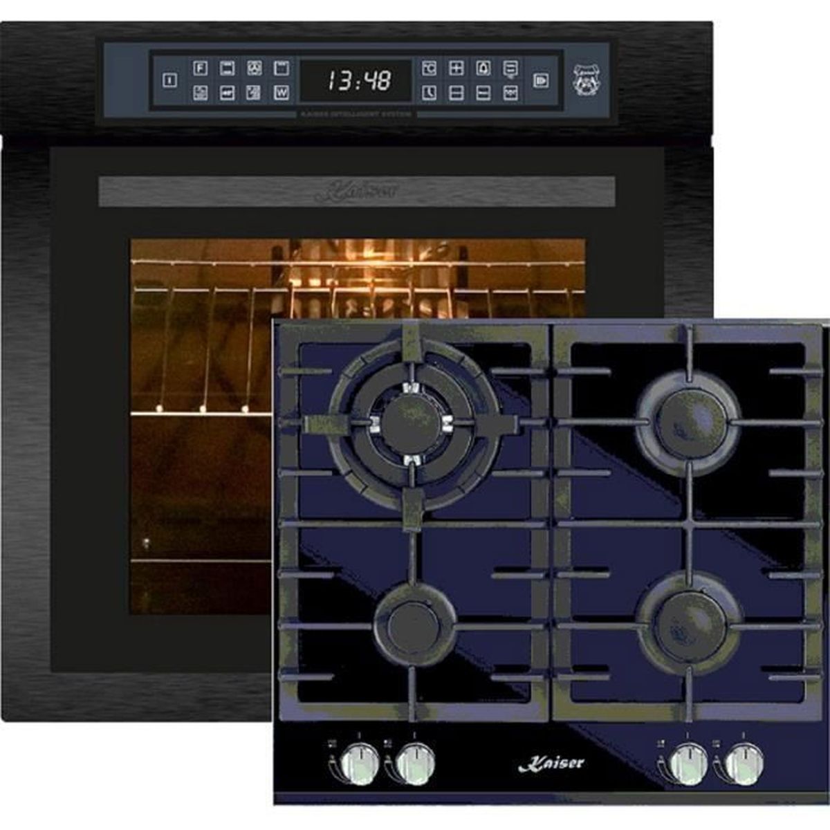 Four à Gaz Encastrable Kaiser EG 6374 W - 79 L, Chaleur Inférieure Et Grill Infrarouge - Autonettoyage, Ventilation Tournante - Gaz Naturel Ou Propane