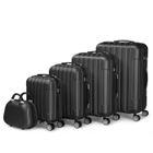 ALIGHTUP - Set de 5 Valise trolley portable 5 en 1 en ABS - 4 Valises + 1 Vanity - Noir