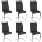 JEOBEST® LOT DE 6 CHAISES ALBA GRISES POUR SALLE A MANGER