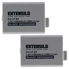 EXTENSILO 2x Batterie compatible avec Canon EOS 1000D, 450D, 500D, Digital Rebel XSi, Kiss X3, Kiss F, Kiss X2 appareil photo