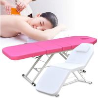 Lit de Beauté/Massage Confortable, Article/Meuble/Table de Massage Pliant et Confortable pour Salon de Beauté (Rose)