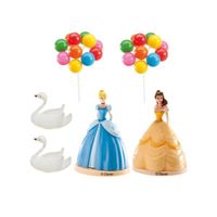 Kit cake toppers en plastique Princesse Disney 8,5 cm - Coloré