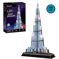 Puzzle 3D LED - Burj Khalifa - Puzzle 3D Enfant Et Adulte - Maquette A Construire - 136 Pièces - Hauteur 146cm - LED
