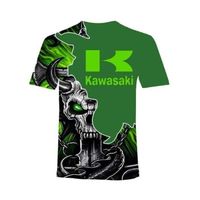 T-shirt moto,2021 nouvelle Mode Cool t-shirt Kawasaki Moto Course 3D t-shirt Imprimé Pour Hommes Femmes D'été à Manches Courtes Hom
