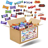 BOX GOURMANDE - Méga Assortiment de 500 Mini-Chocolats : Célébrations, Kinder, Milka, Daim, Toblerone