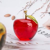 Pwshymi décoration de bureau à domicile Ornements de pomme en cristal de 6cm, décoration de deco decors Rouge, couleurs assorties
