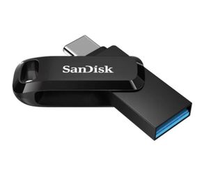 CLÉ USB SanDisk 128Go Ultra Dual Drive Luxe noire USB A et