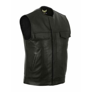 Uragano Veste Véritable Cuir D'Occassion Femme Noir Taille 46 XYC512L