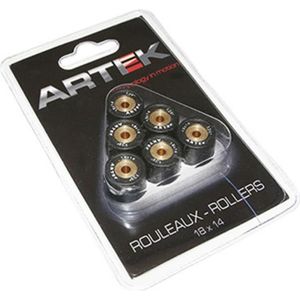 Kit De 6 Galets De Variateur Pour Scooter Kymco Downtown 125/2009-2020 - Artek - 20x17 Mm