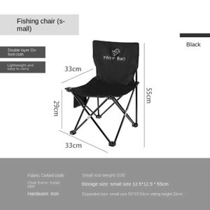 CHAISE DE CAMPING Trompette noire - Chaise pliante pour camping en plein air, Rangement, Réglable, Pêche