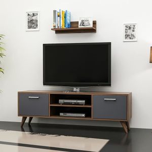 Etagère TV murale en bois massif Étagère murale routeur Set top box  télécommande de la télé lecteur de DVD Etagère de rangement pour projecteur  meuble