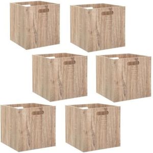 cubix Boîte de rangement pour CD en bois - 3 boîtes de rangement