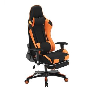 Fauteuil De Bureau Gamer Avec Repose Pied Rotation 360 Degres