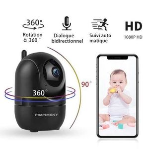 ÉCRAN VIDÉOSURVEILLANCE Babyphone vidéo Wi-Fi caméra Caméra Moniteur Bébé sans Fil vidéo HD avec détecteur de mouvement automatique à vision de nuit noir