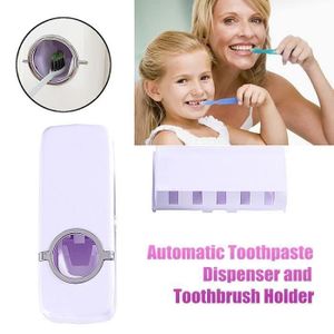 PORTE SECHE-CHEVEUX Ywei Distributeur automatique de dentifrices support de brosse à dents accessoire salle de bain blanc