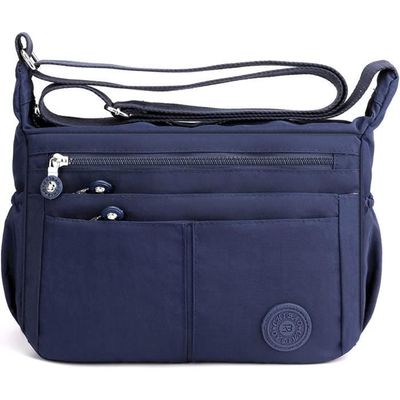 PORRASSO Sac à Bandoulière Femme En Toile Multi-Poches - Sac à Main Décontracté Rouge Idéal Voyage, Travail Et Quotidien