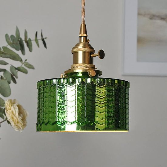 TOKTOP Suspension Luminaire Verre - Lustre Salon Vintage Abat-Jour Transparent - E27 Plafonnier Chambre Cuisine Salle à Manger
