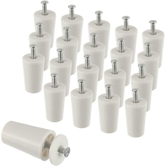 Butées Pour Volets Roulants - Lot De 10, PVC Blanc 40 Mm, Avec Vis Et Rondelles, Conique - 7