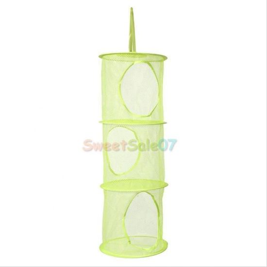 Corbeille de Rangement en Maille, 3 Niveaux Pliable Réseau l'espace de Corbeille de Rangement en Maille, 3 Niveaux Pliable Réseau l'espace de
